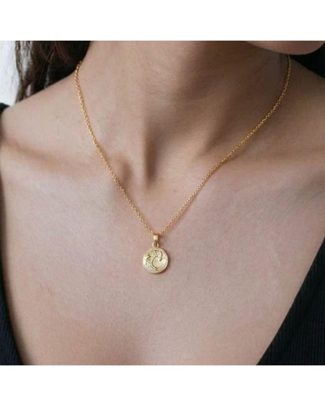 Uchi and Soto Metallic Nami Wave Pendant