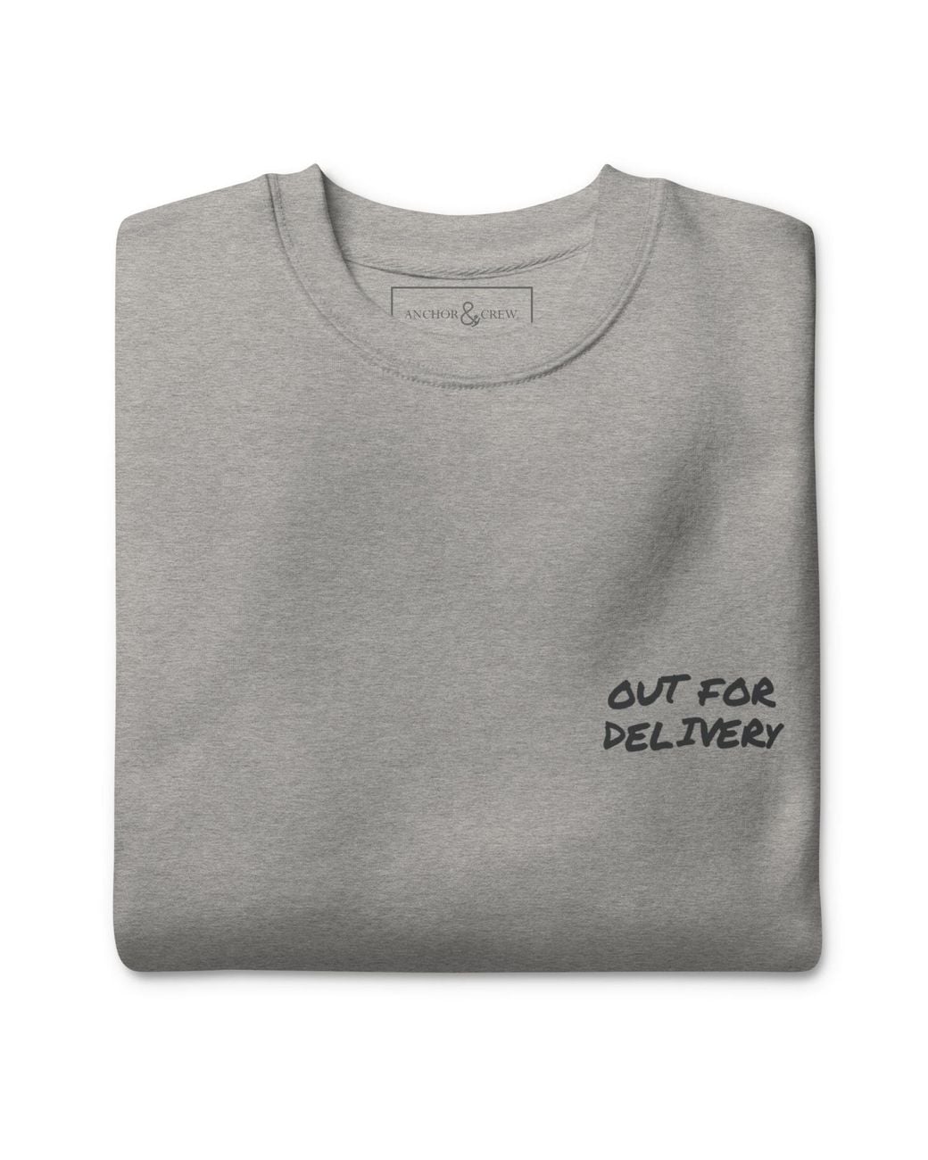 Anchor and Crew Gray Heather Out For Delivery Annotations Organic Cotton Sweatshirt