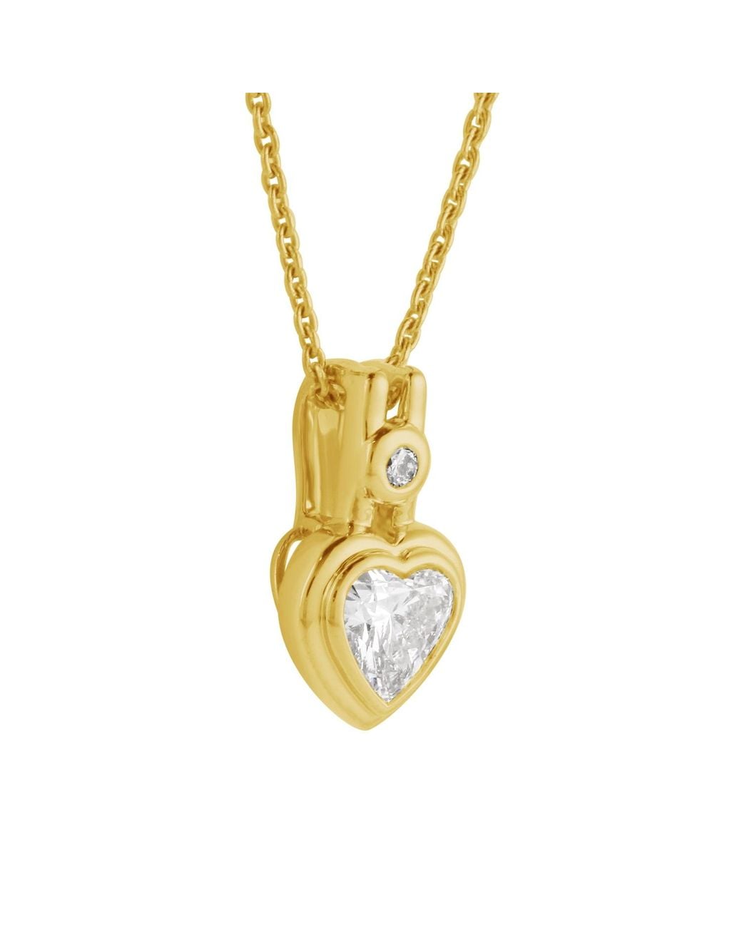 Artisan Metallic Heart-Shaped Diamond Pendant Necklace