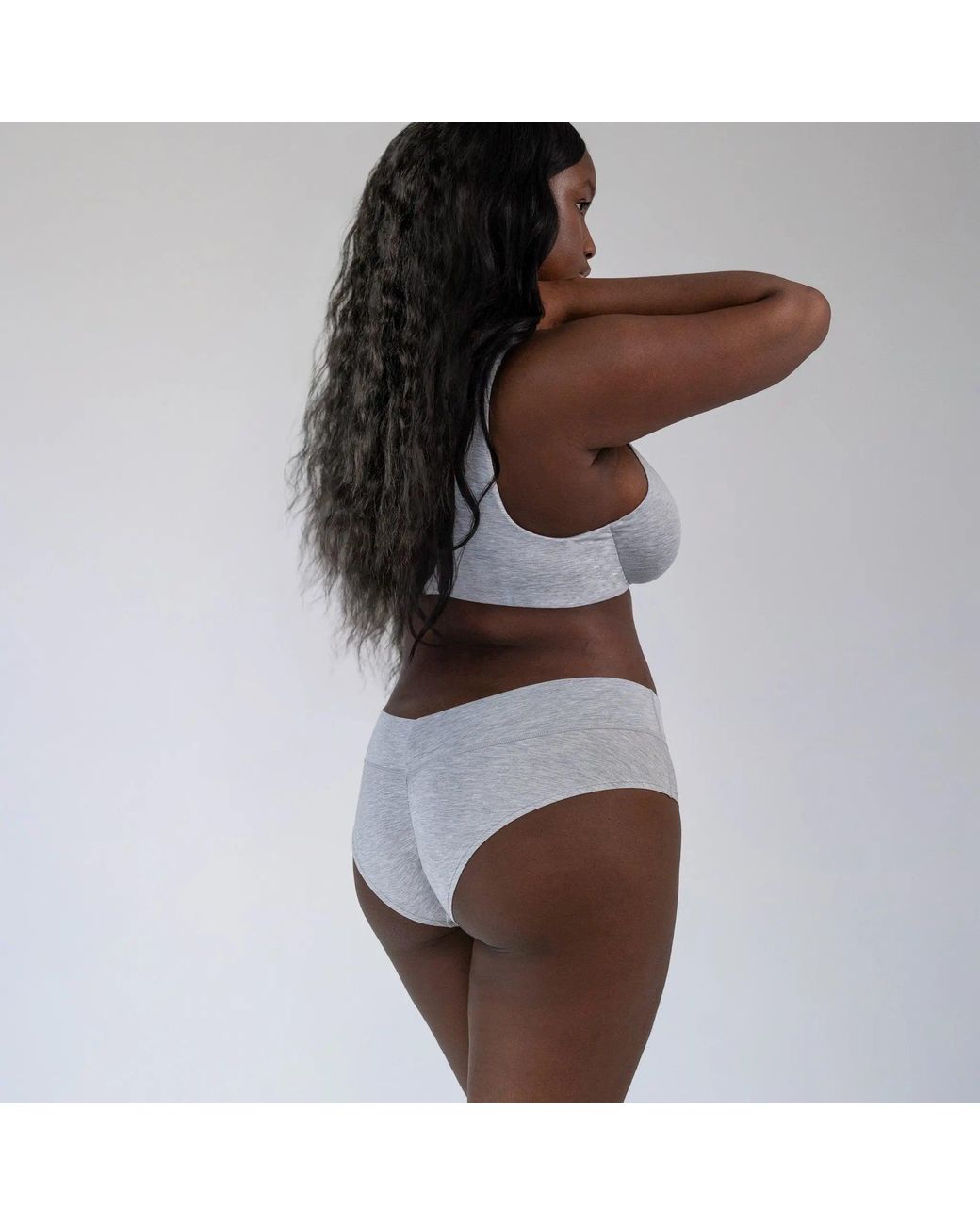 MONIQUE MORIN LINGERIE Gray Core Low Rise Hipster Fog