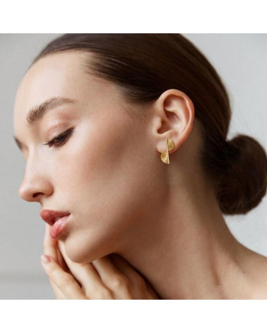 With Love Darling Metallic Fan Leaf Earrings