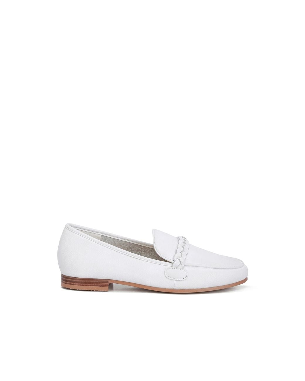 Rag & Co White Kita Braided Strap Detail Loafers