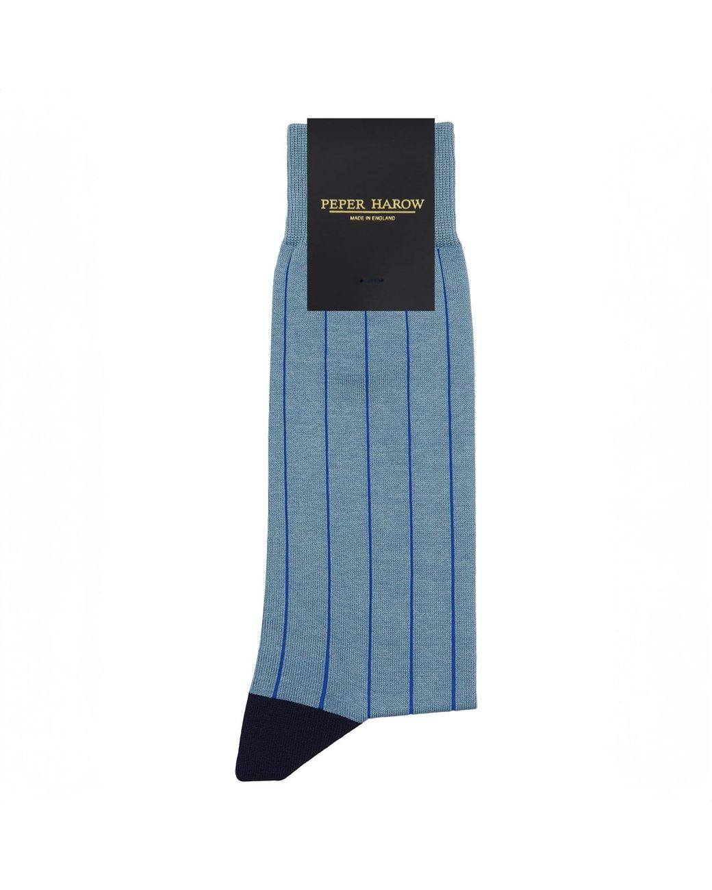 Peper Harow - Made in England Blue Pin Stripe Socks for men
