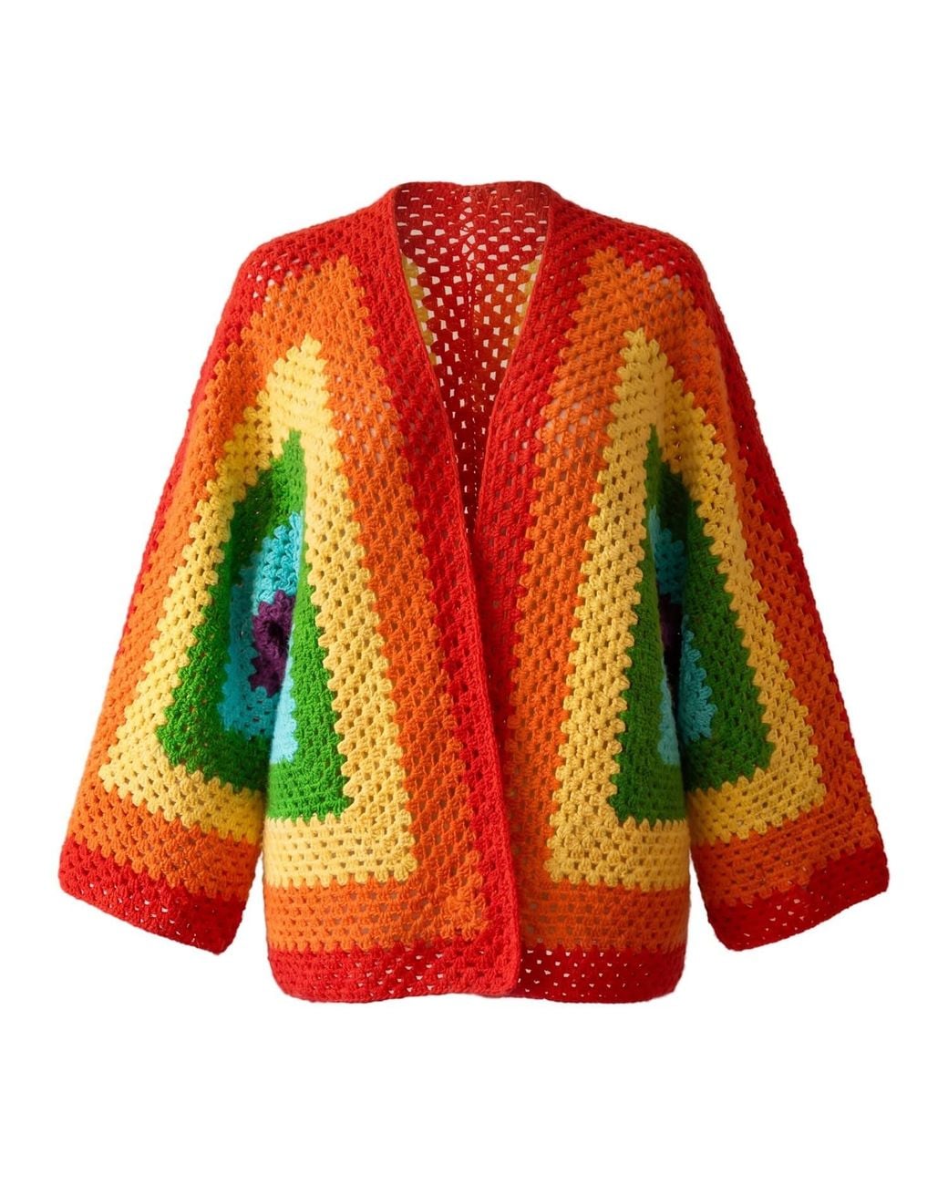 Ana Chic Red Handmade Cardigan