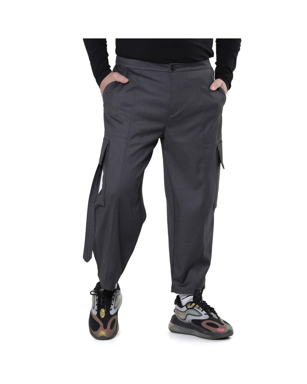 Metamorph Blue Cropped Cargo Pants for men
