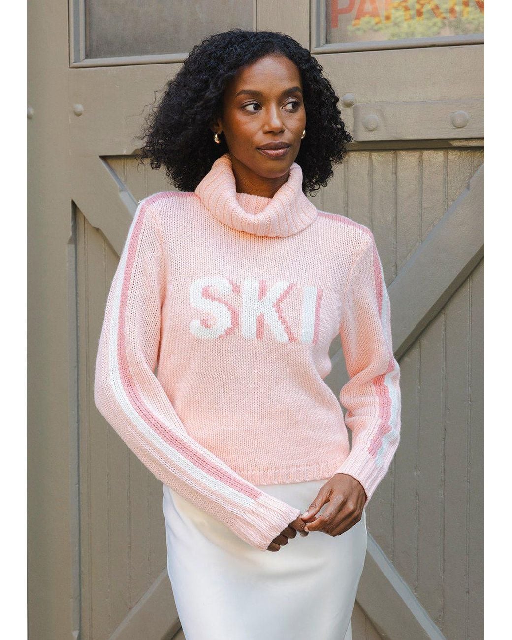 Ellsworth & Ivey Pink Jade Turtleneck Sweater