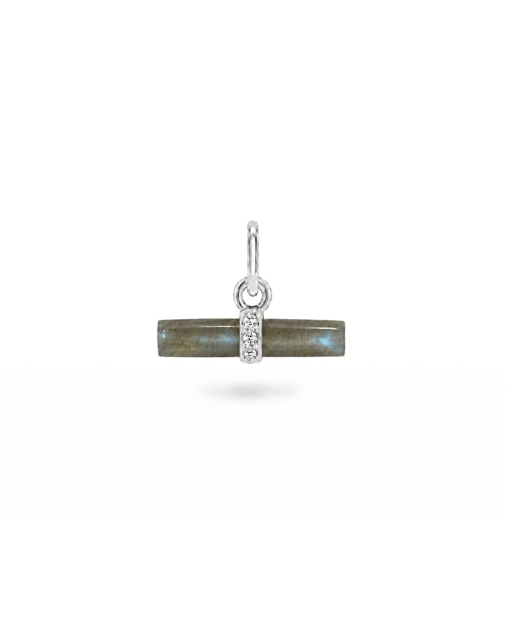 Zohreh White Labradorite T-Bar Pendant Sterling