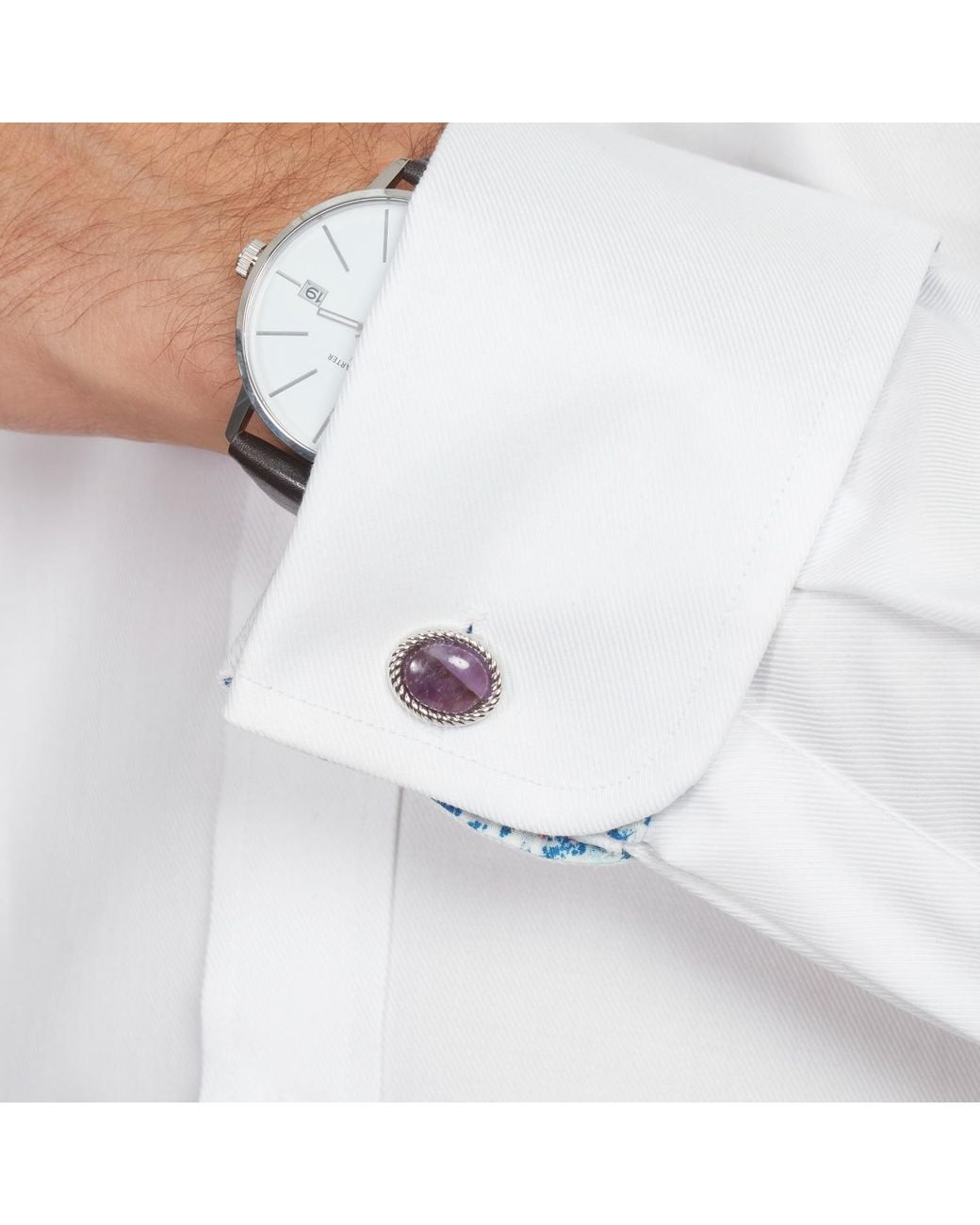 Simon Carter Purple Charles Amethyst Cufflink for men
