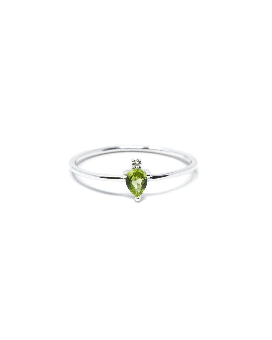 NASI SILVER Green Pear Atarah Ring- Peridot & Topaz