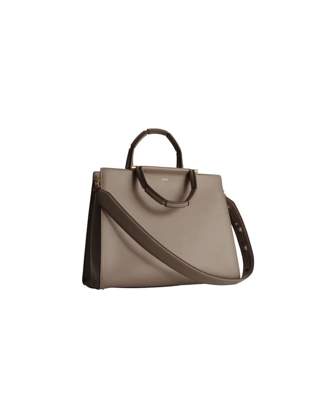 Seyer Brown Segment Duet Tote Bag, Large