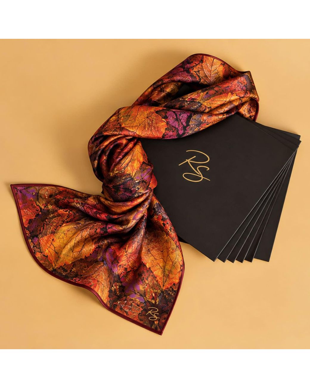 Richard Stone Studio Orange Sienna Silk Scarf