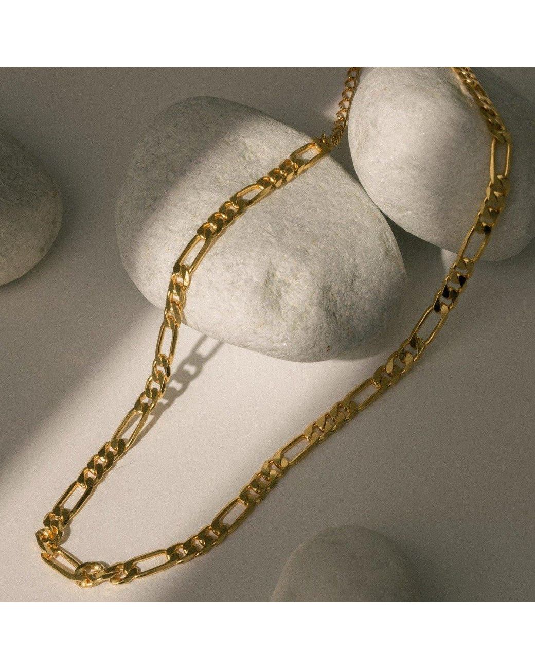 Lait & Lune Metallic Mesa Figaro Chain Necklace