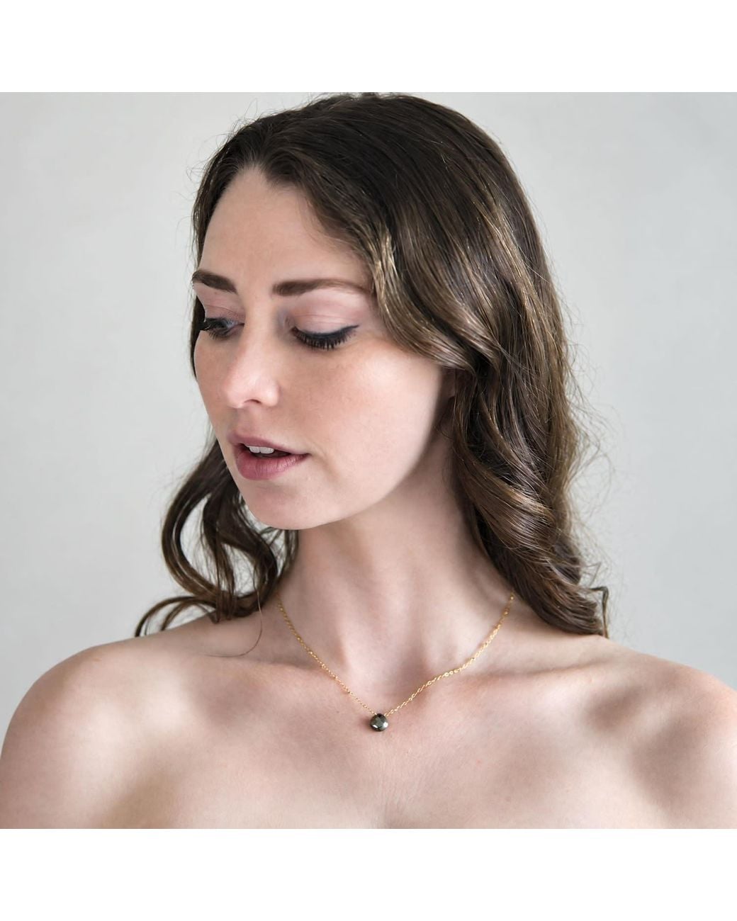 Heather Hawkins Jewelry Metallic Large Satellite Heart Shaped Gemstone Layering Necklace