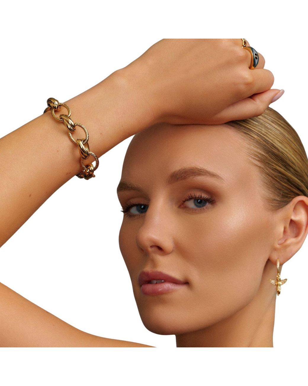 Nialaya Metallic Mixed Link Bracelet