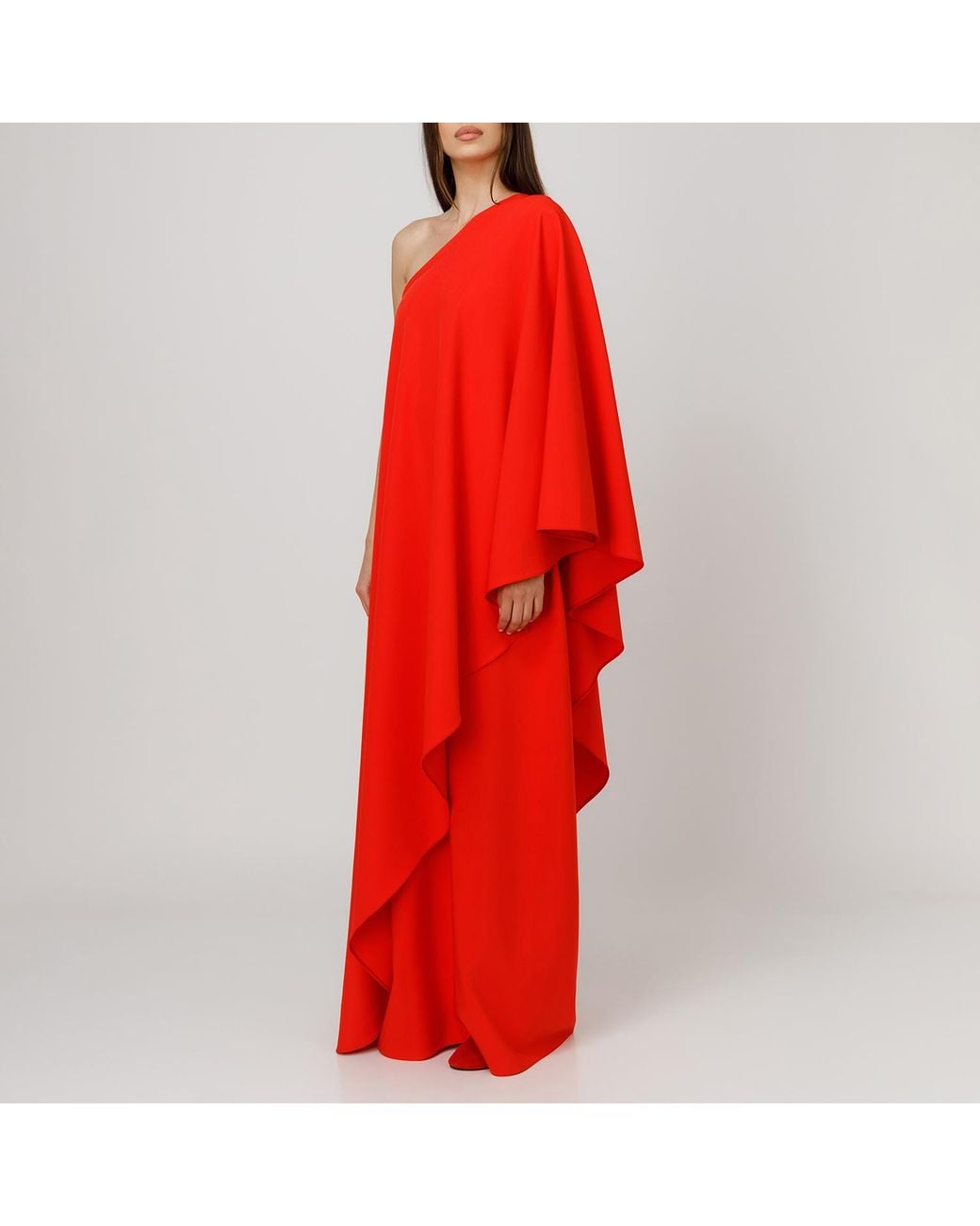 LIA ARAM Red Mono Drape Gown