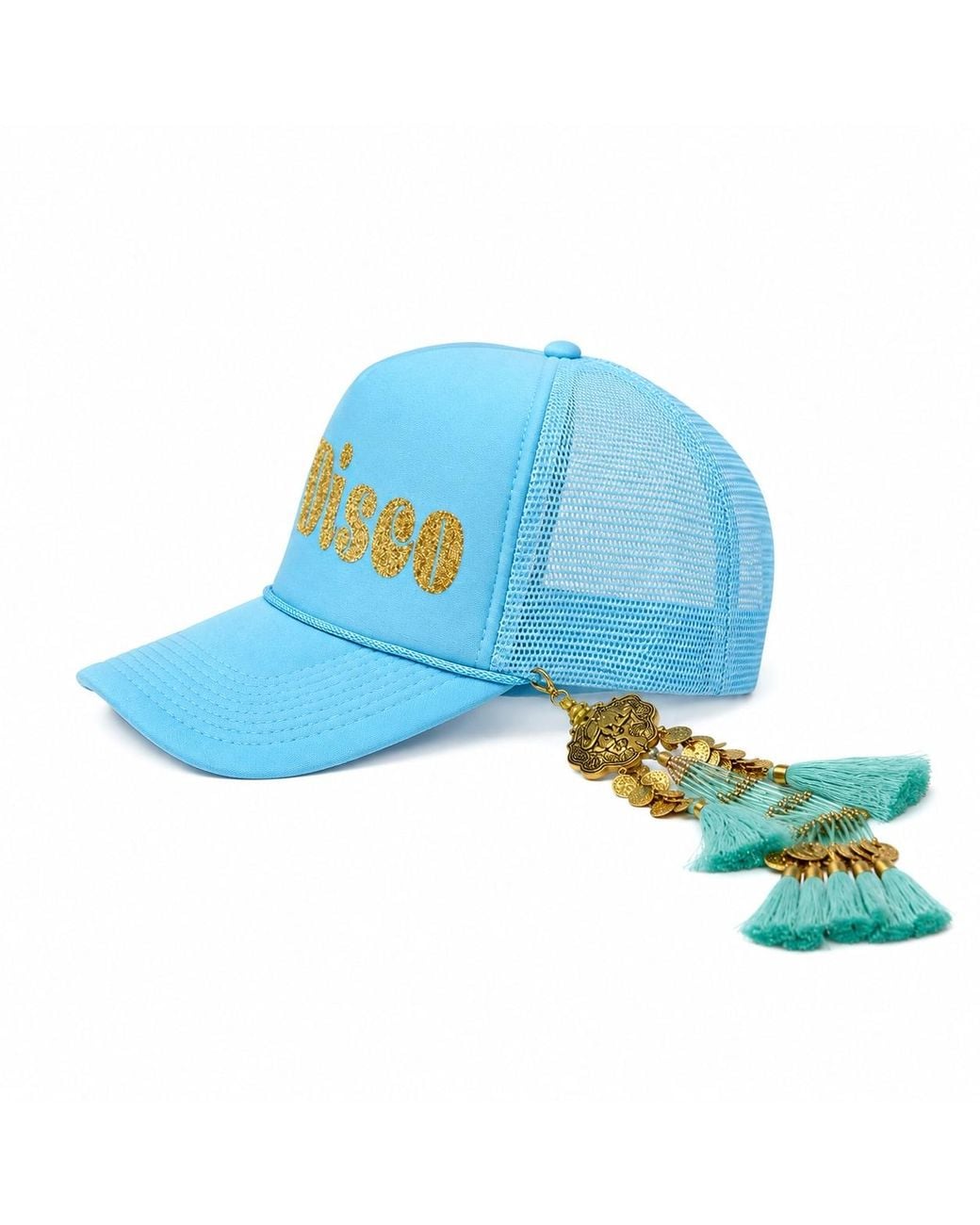 Julia Clancey Blue Disco Dream Tasseltastic Dream Trucker Cap