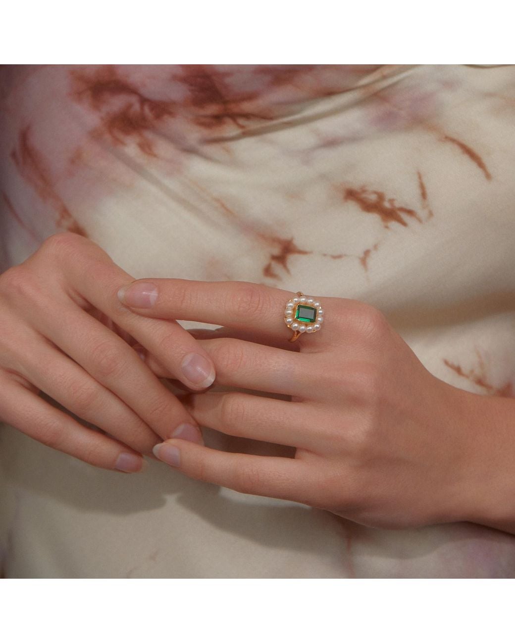 Vintouch Italy Multicolor Luccichio Quartz Ring With Agate