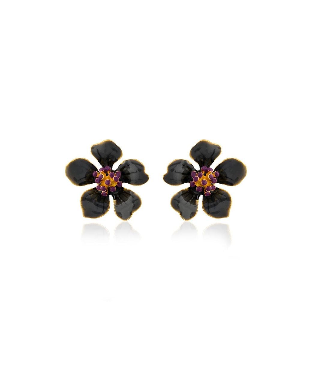 Milou Jewelry Gray Cherry Blossom Flower Earrings