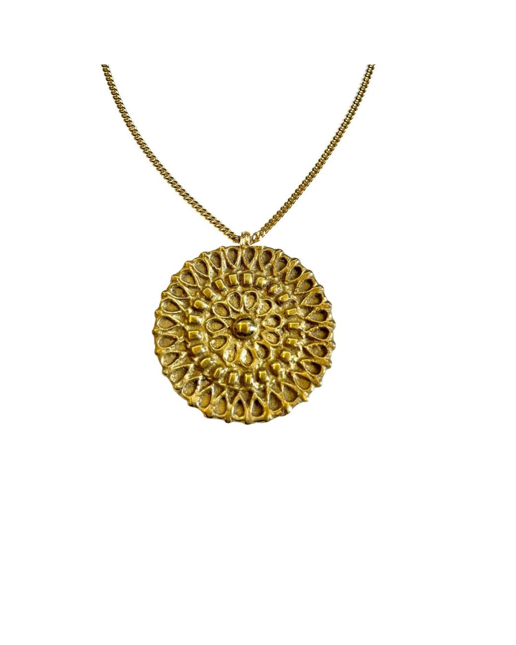 Rachel Nathan Metallic Brass Lace Necklace