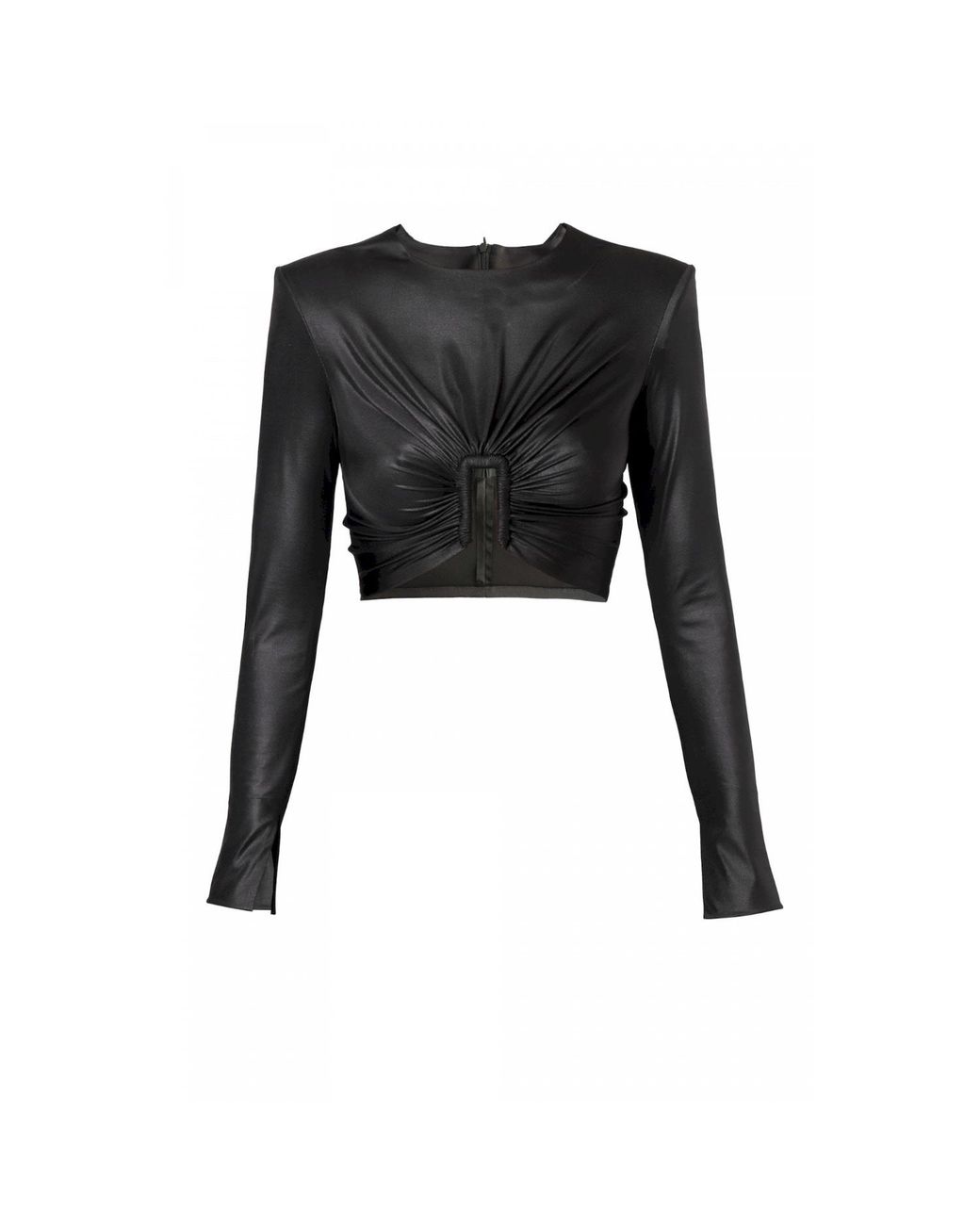 AGGI by HALEWSKI Black Meg Pearl Crop Top