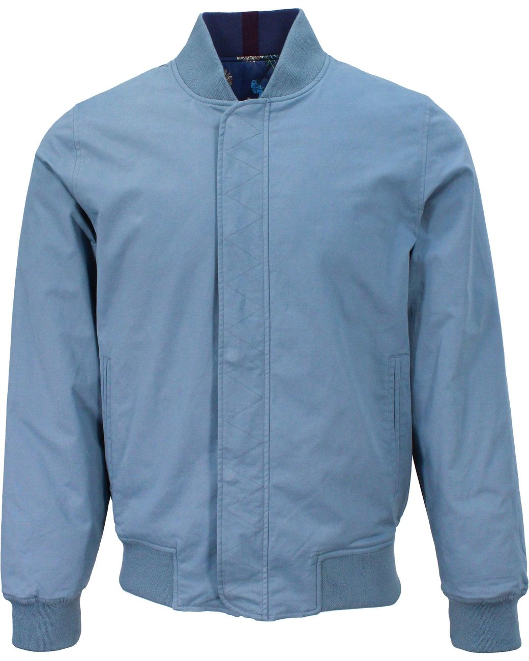 Lords of Harlech Blue Ron Spaced Floral Reversible Bomber Jacket for men