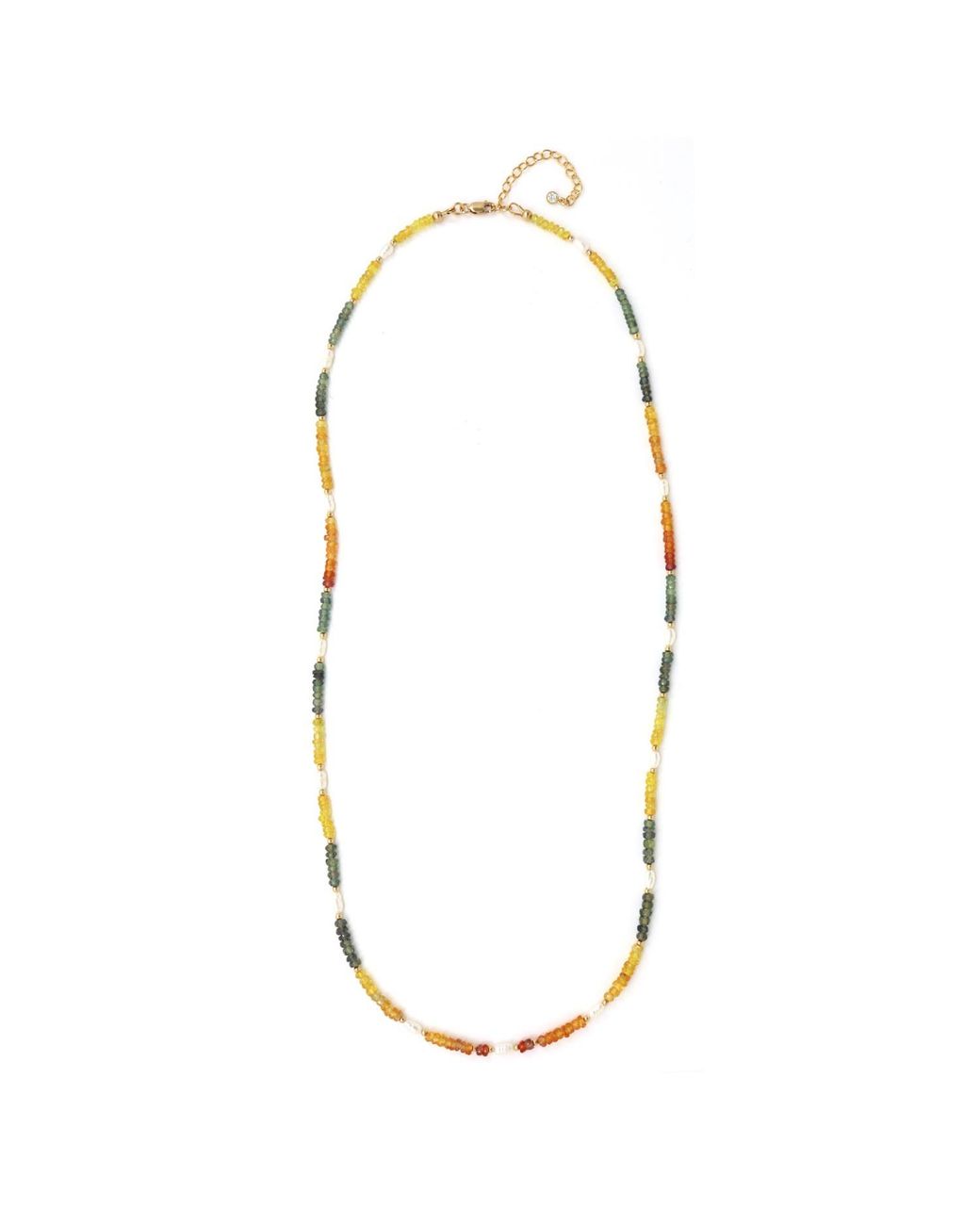 Shar Oke Metallic Sapphire & Freshwater Pearl Necklace