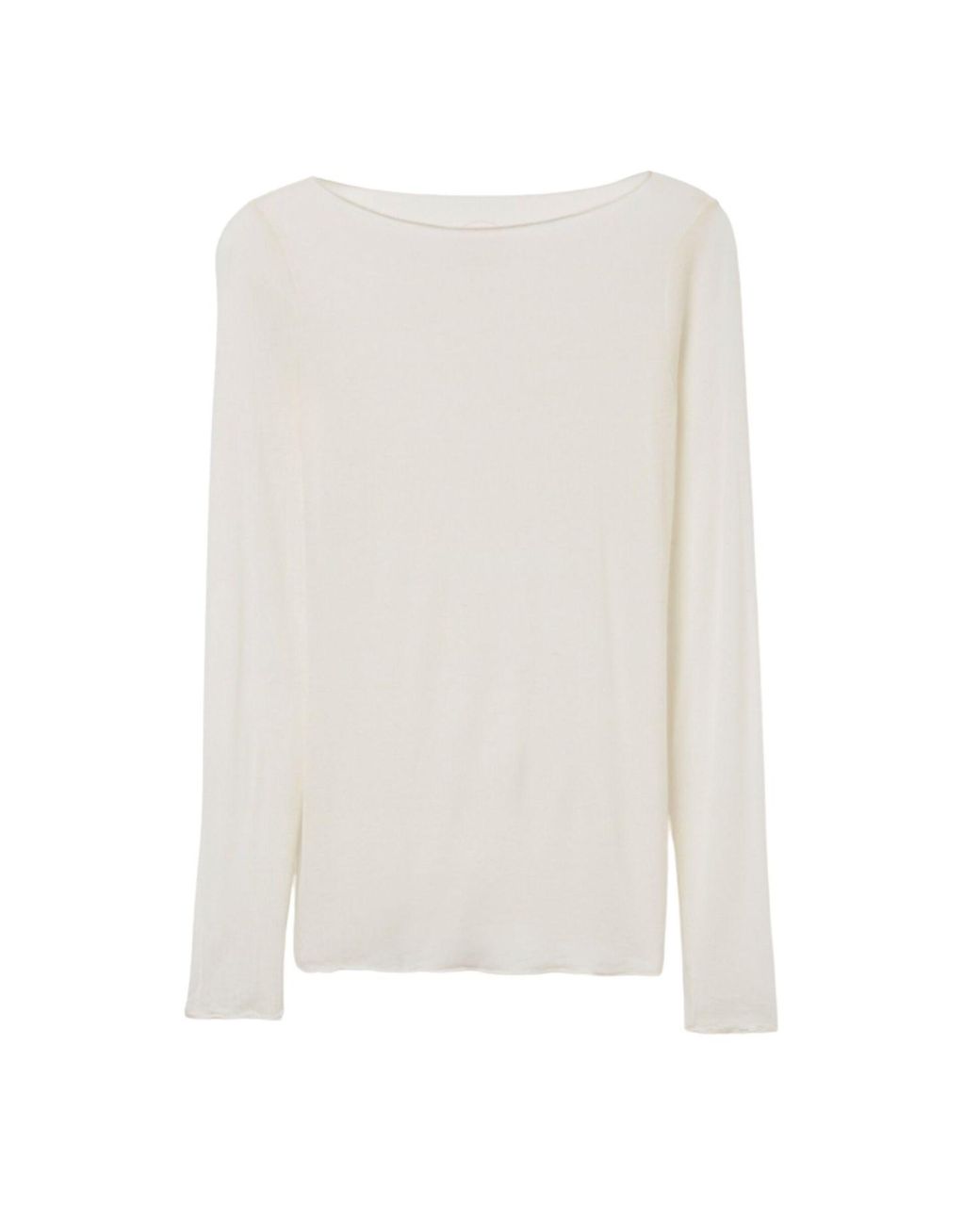 Cove White Neutrals Boat Neck Cream Modal Cashmere Base Layer