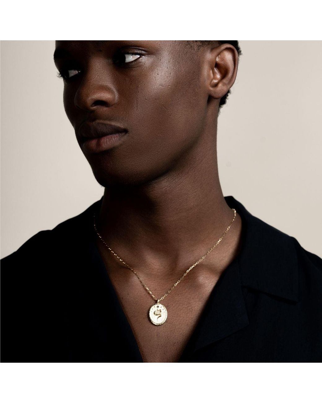 Dower & Hall Metallic Snake Talisman Necklace for men