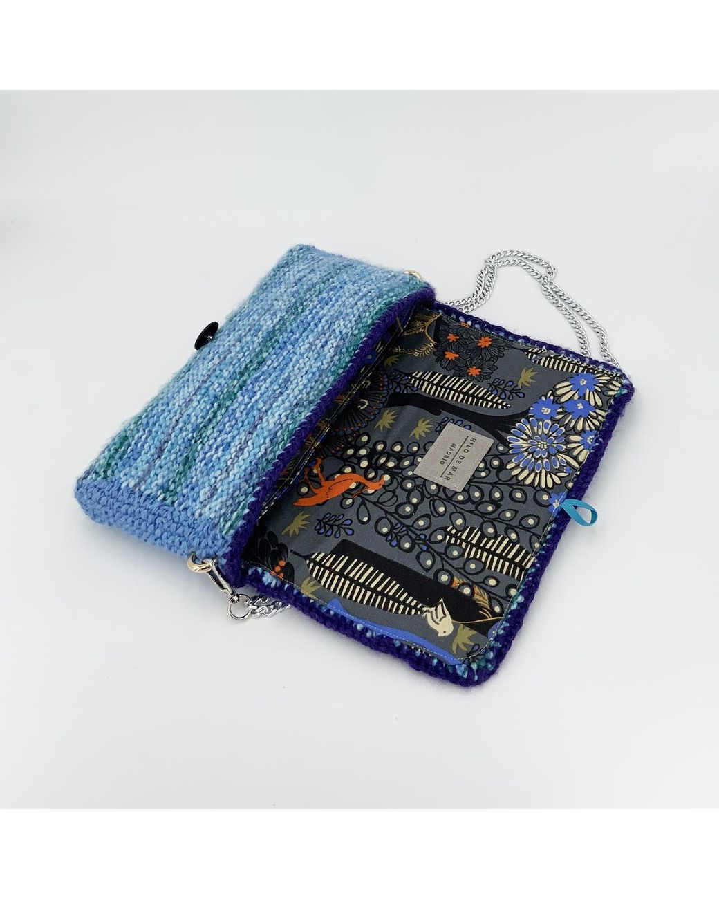 Hilo De Mar Blue Cíes Hand Knitted Bag With Charms