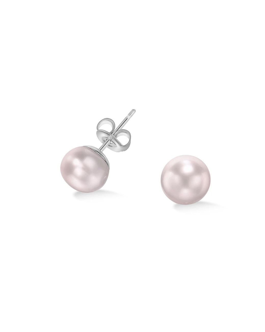 Dower & Hall Pink Freshwater Luna Pearl Studs