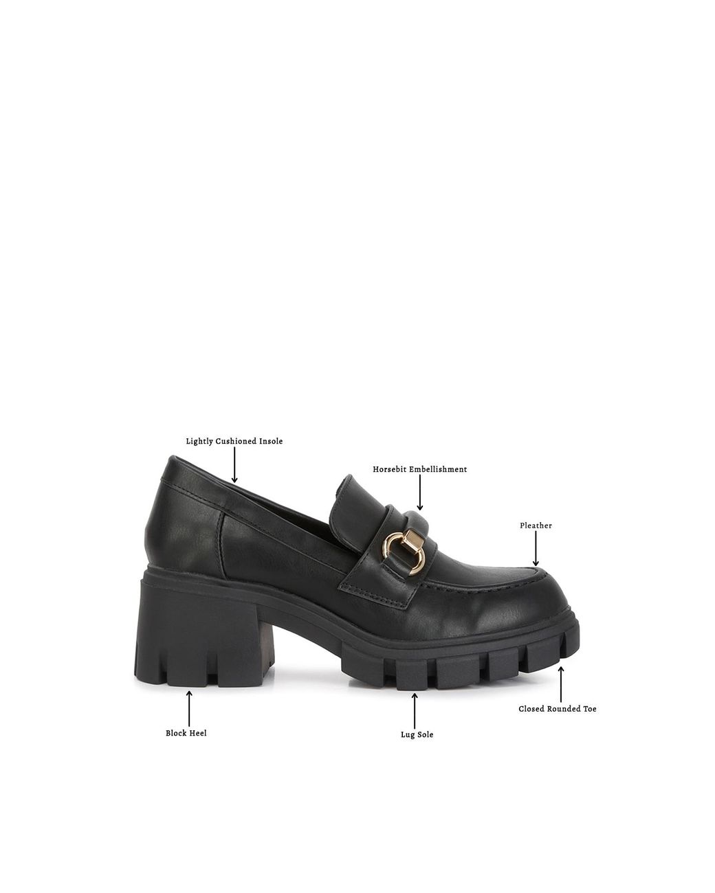 Rag & Co Black Evangeline Chunky Platform Loafers In