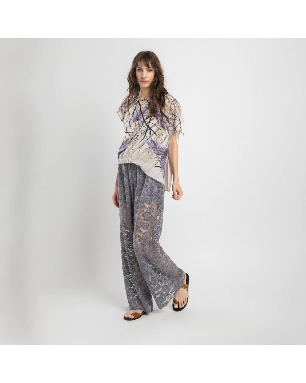 ARTISTA Gray Rizz Asymmetric Top