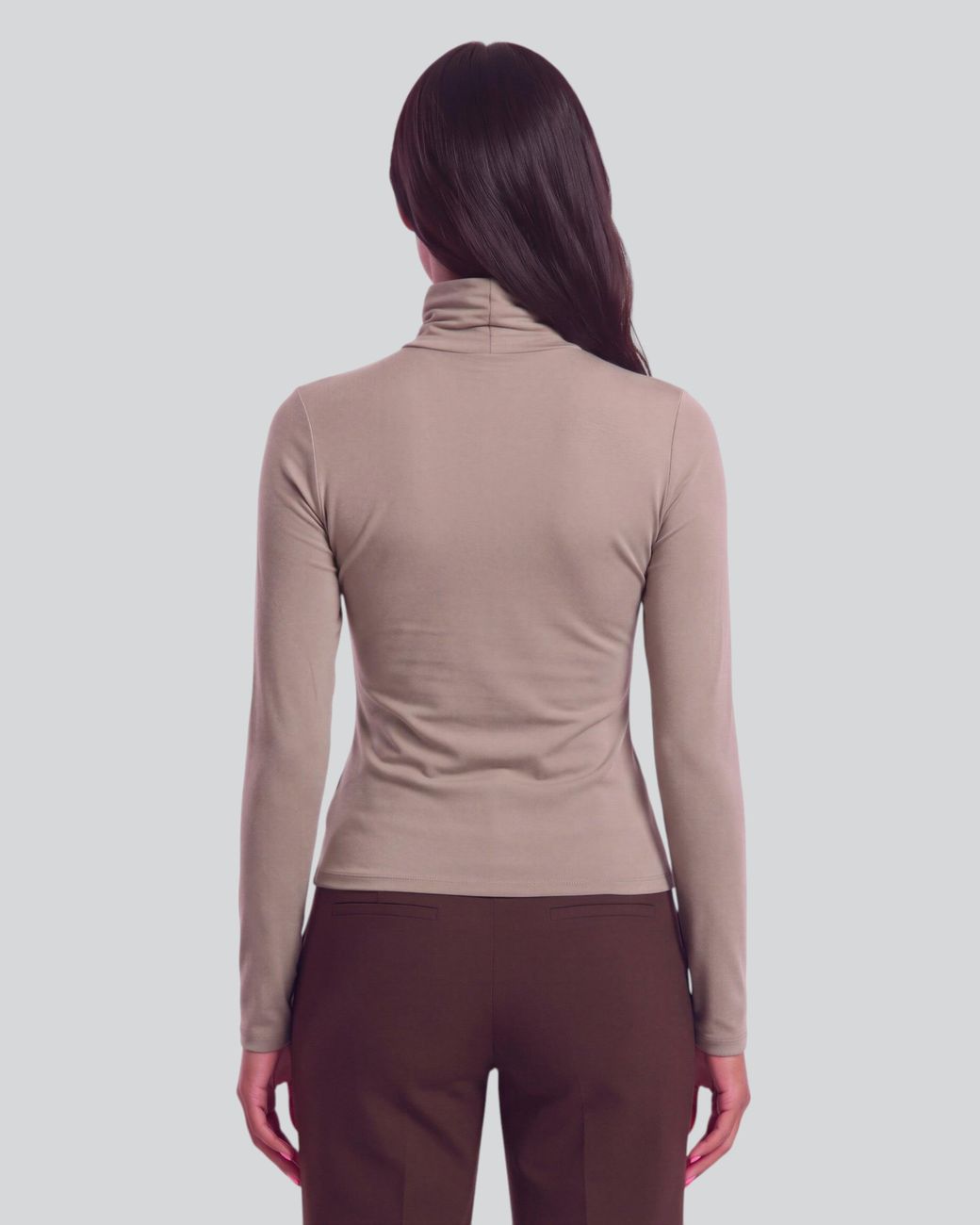 Lords of Harlech Gray Kate Sage Lyocell Stretch Turtleneck