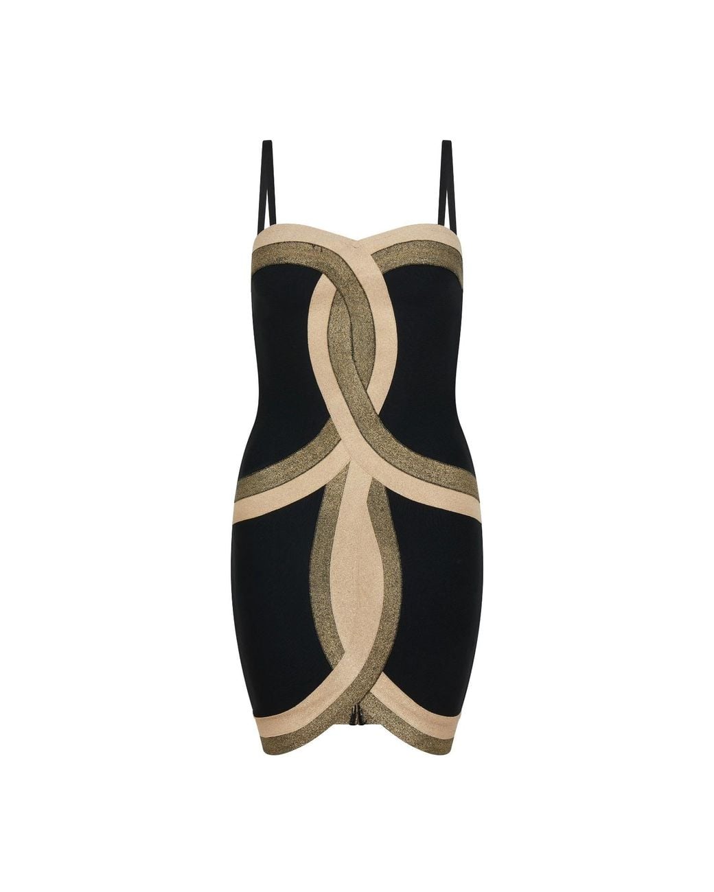 Sour Figs Black Contrast Panel Bandage Mini Dress