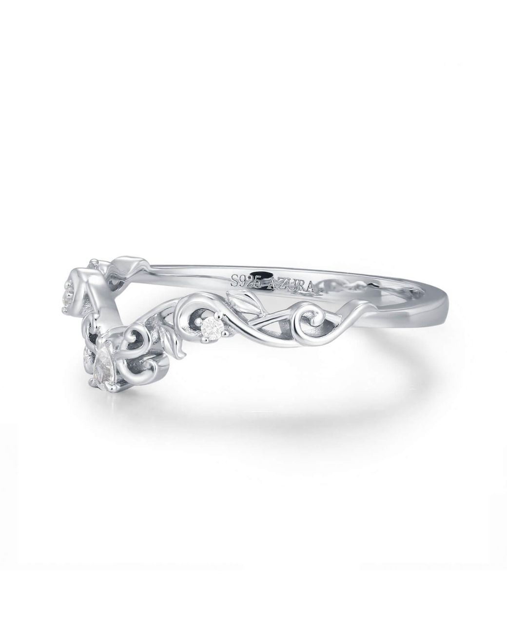 Azura Jewelry New York White Bloomveil Band Vermeil