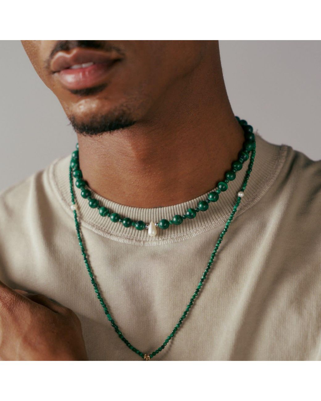 Urbane Jewelry Studio Blue Icon Malachite Necklace for men