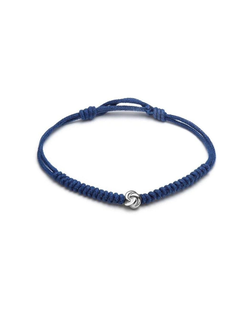 With Love Darling Blue Knot String Bracelet Siver