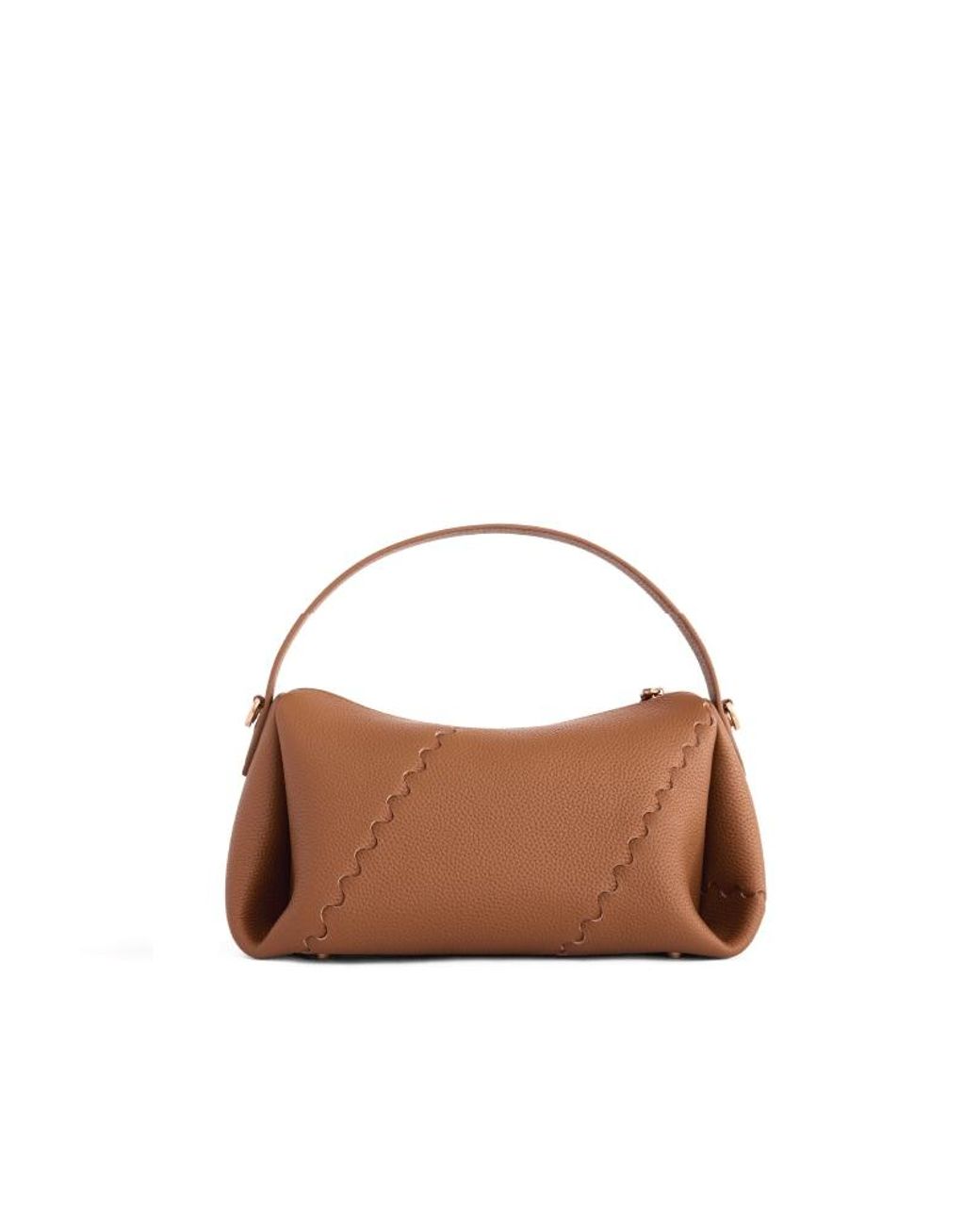 Orange Cube Brown Mosaic Baguette Bag