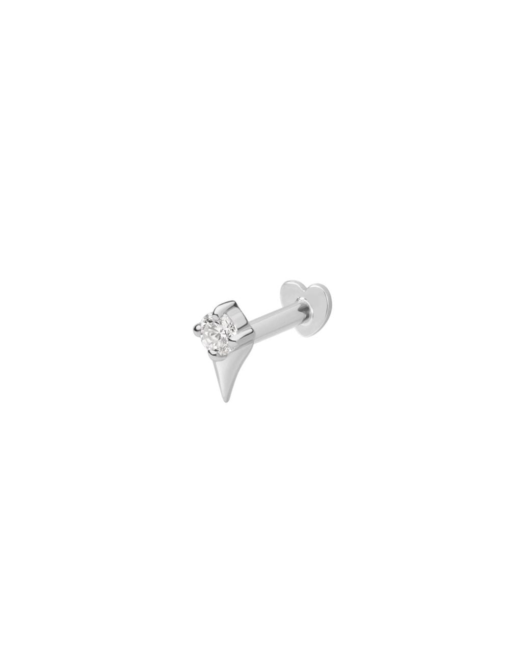 Vanhi White 14K Solid Freya Lab-Grown Diamond Flat Back Stud