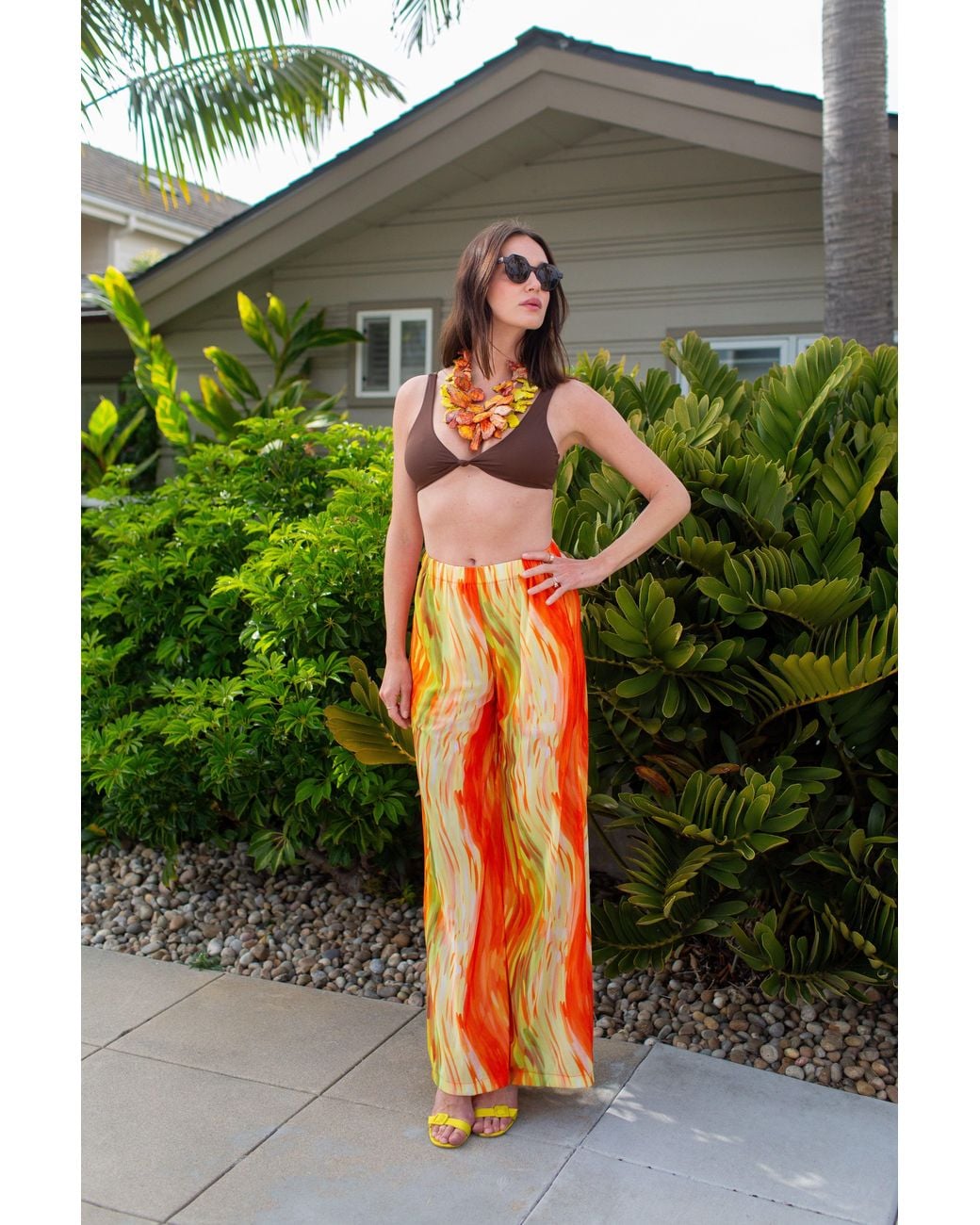 Jennafer Grace Orange Mari Palazzo Pant