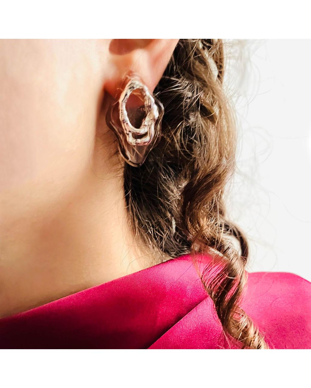 Bio-Trimmings Brown Pascal Statement Earrings