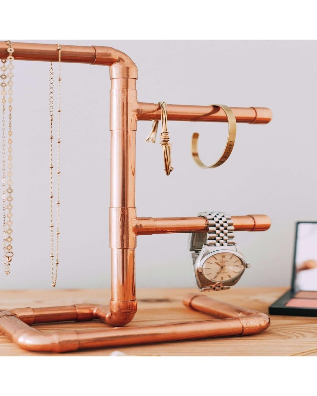Anatoliacraft Brown Neutrals Copper Jewelry Stand Necklace & Bracelet Holder