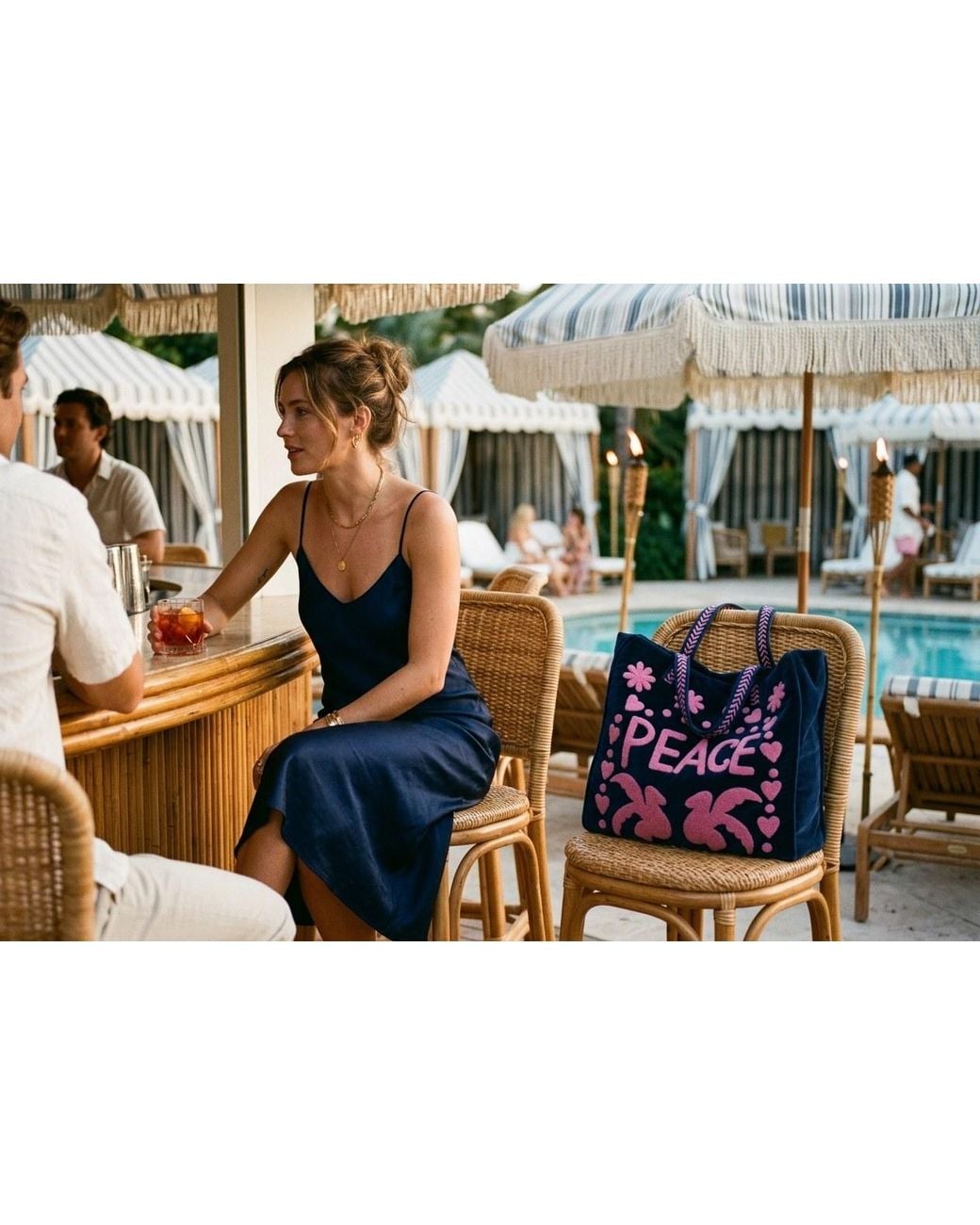 Conscious Yoga Collective Blue Peace Suzani Tote