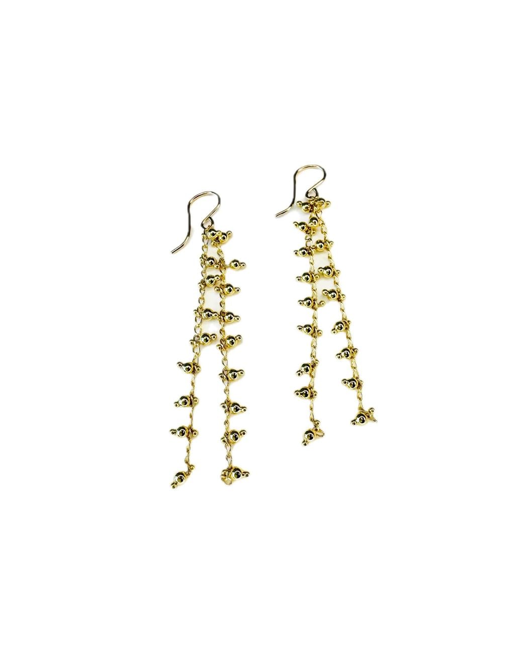 Lexi Jewelry White Golden Bolitas Dangly Earrings