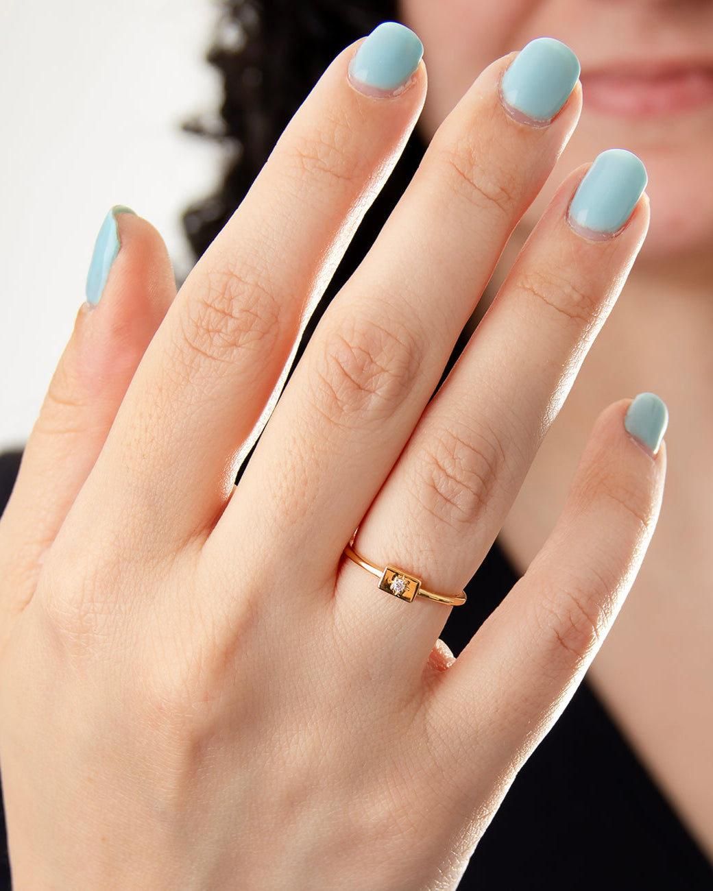 Belinda Jewelz White North Star Gemstone Ring