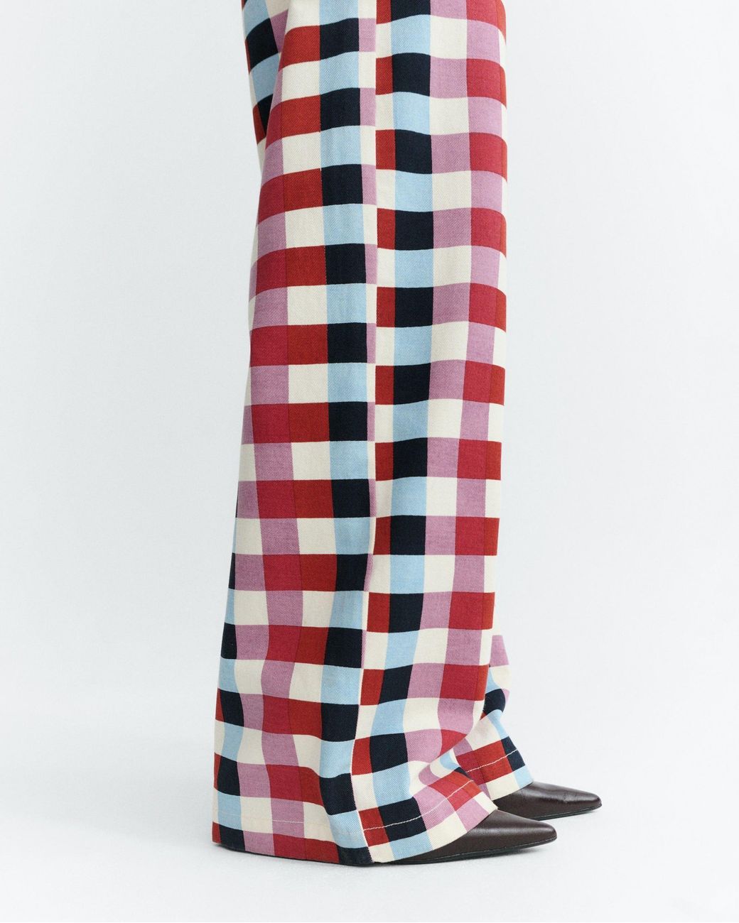 Thinking Mu Red Check Cheshire Serena Straight Trousers