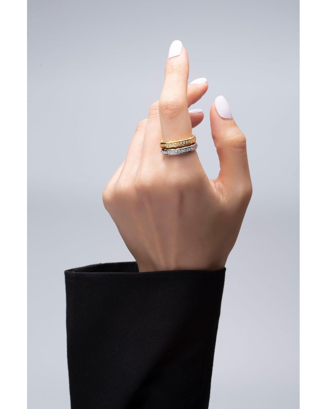 Classicharms Gray Sophie Molten Eternity Stackable Ring
