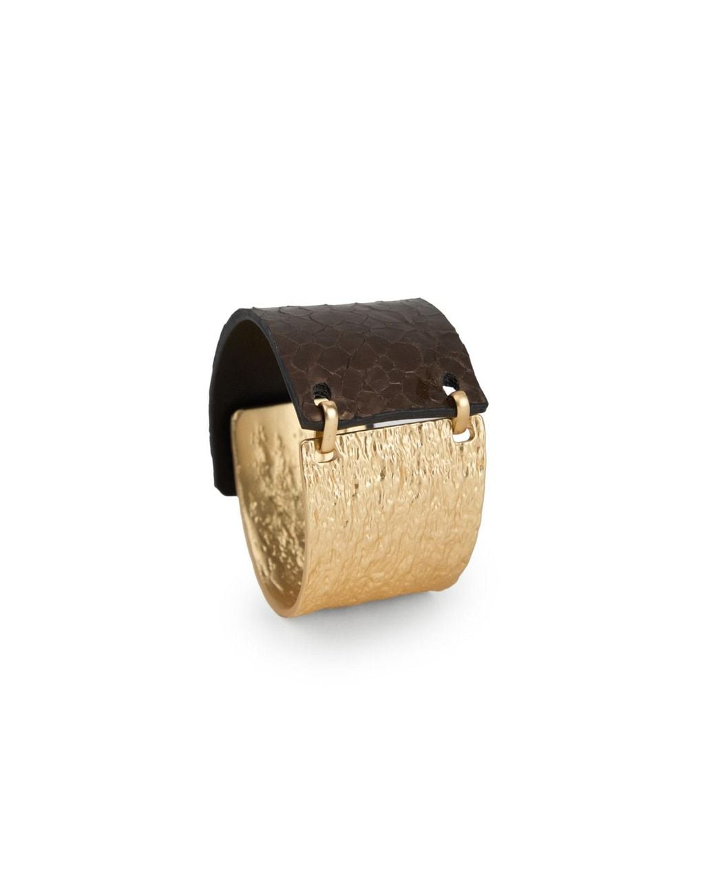 Saachi Black Textured Leather Bracelet