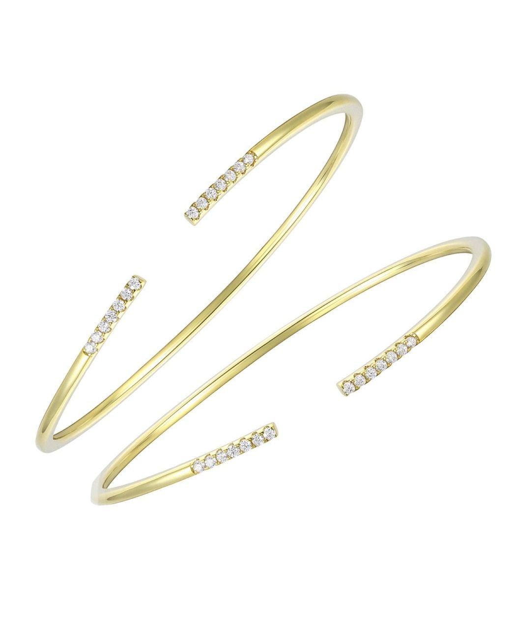 Genevive Jewelry Metallic Rachel Glauber Plated Round Cubic Zirconia Cuff Bracelet