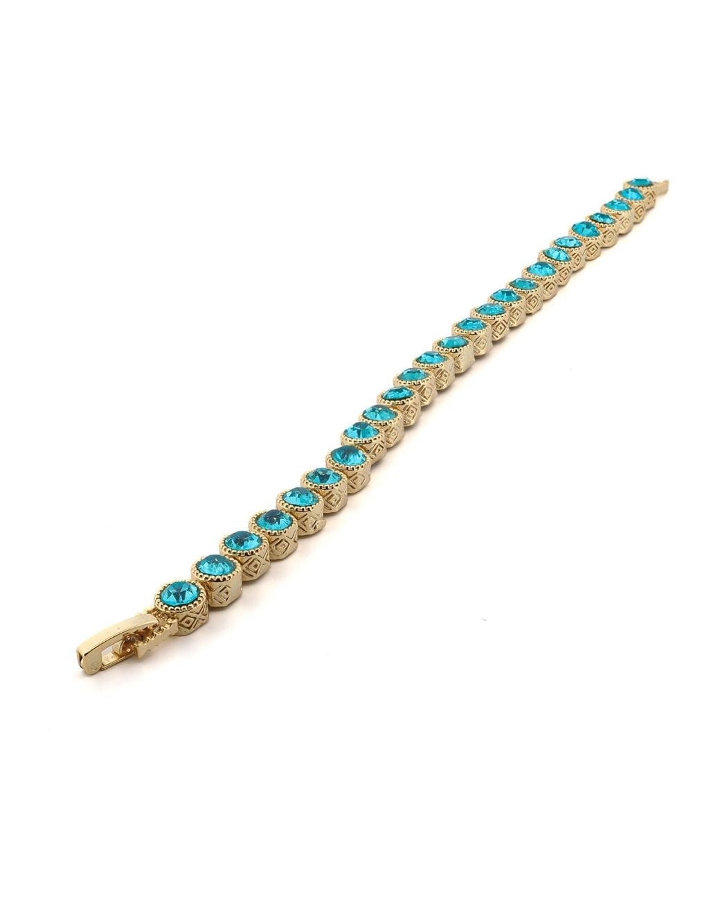 Ebru Jewelry Metallic Aquamarine Tennis Mystic Bracelet